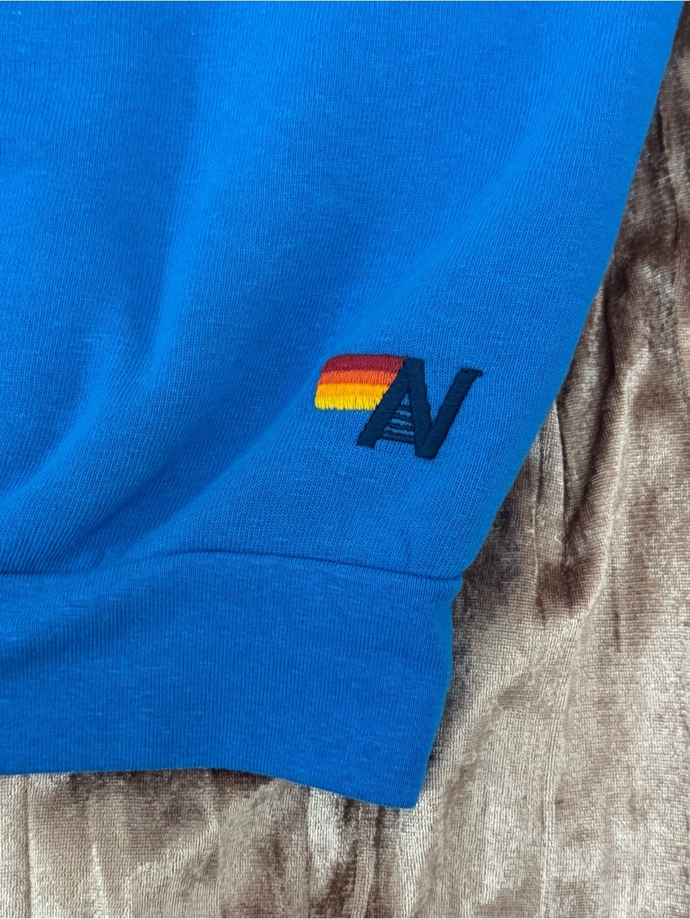 Aviator Nation Ocean Blue Lightning Bolt Stitch Crewneck Sweatshirt - Picture 5 of 6